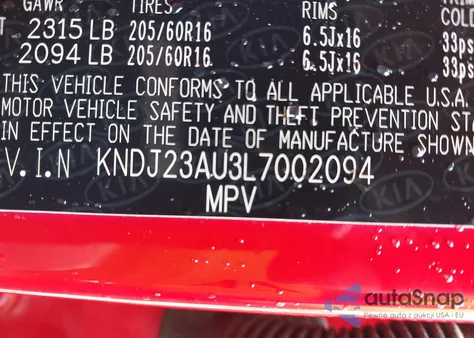 2020 Kia Soul Lx из США, поврежденный, VIN KNDJ23AU3L7002094